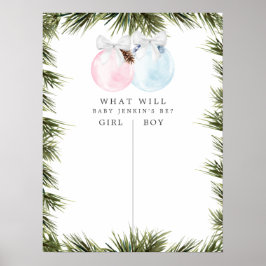 Weihnachts-Blu und Rosa-Gender-Spiel Poster