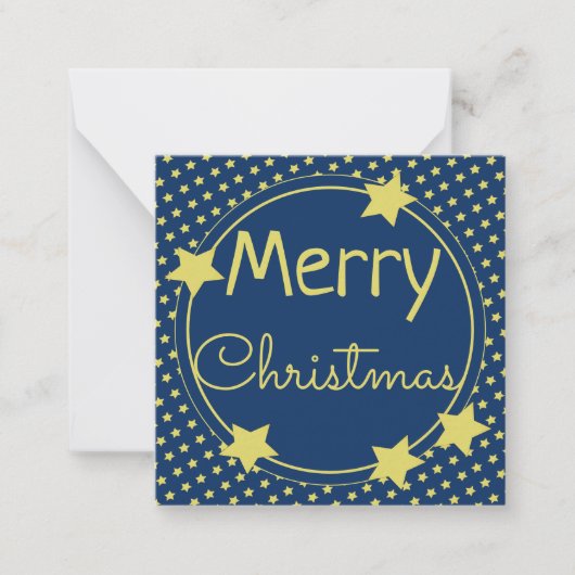 Weihnachts Blue Paper Note Flat Card mit Sternen Mitteilungskarte (Vorderseite)