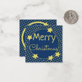 Weihnachts Blue Paper Note Flat Card mit Sternen Mitteilungskarte (Vorderseite/Rückseite Beispiel)