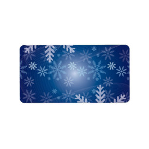 Weihnachts-Blue-Snowflake-Hintergrund Adressaufkleber