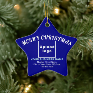 Weihnachts Blue Star Keramik Ornament