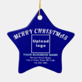 Weihnachts Blue Star Keramik Ornament (Vorne)