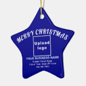 Weihnachts Blue Star Keramik Ornament (Links)