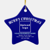 Weihnachts Blue Star Keramik Ornament (Hinten)