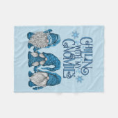 Weihnachts-Blue-Winter-Trio-Chillin mit meinen Gno Fleecedecke (Vorderseite (Horizontal))