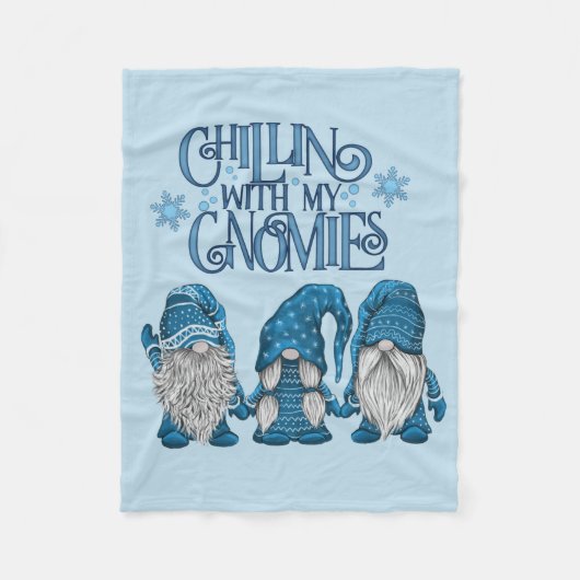 Weihnachts-Blue-Winter-Trio-Chillin mit meinen Gno Fleecedecke (Vorderseite)