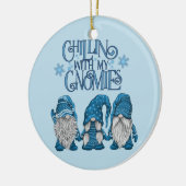 Weihnachts Blue Winter Trio Chillin mit meinen Gno Keramik Ornament (Links)