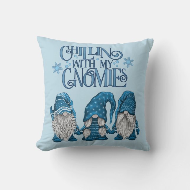 Weihnachts-Blue-Winter-Trio-Chillin mit meinen Gno Kissen (Vorderseite)
