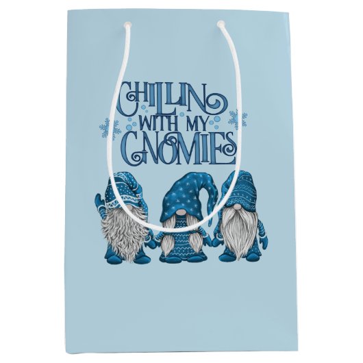 Weihnachts Blue Winter Trio Chillin mit meinen Gno Mittlere Geschenktüte (Vorderseite)