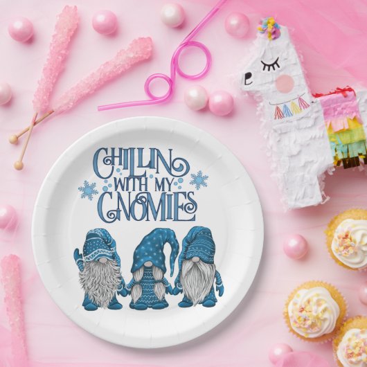 Weihnachts-Blue-Winter-Trio-Chillin mit meinen Gno Pappteller (Party)