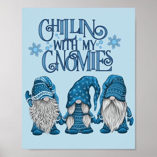 Weihnachts Blue Winter Trio Chillin mit meinen Gno Poster (Vorne)
