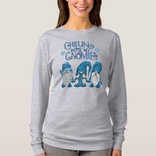 Weihnachts Blue Winter Trio Chillin mit meinen Gno T-Shirt (Vorderseite)