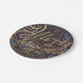 Weihnachts-Blues und Gold Pappteller (Schrägansicht)