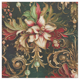 Weihnachts-Blume auf Grün Stoff