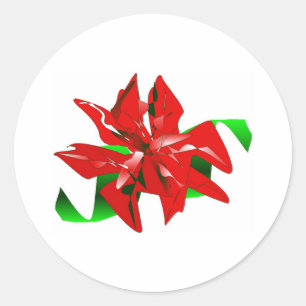 Weihnachts-Blume-Aufkleber anpassbar Runder Aufkleber