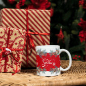 Weihnachts-Blume-Bänder-Let it's Snowtypografie Zweifarbige Tasse