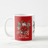 Weihnachts-Blume Bouquet rot und weiß Kaffeetasse (Links)