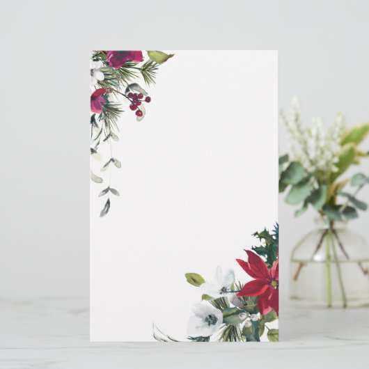 Weihnachts-Blume Briefpapier (Stehend Vorderseite)