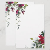 Weihnachts-Blume Briefpapier (Vorne/Hinten)