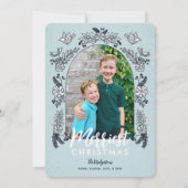 Weihnachts-Blume Foto Arch Niedlich Feiertagskarte (Vorderseite)