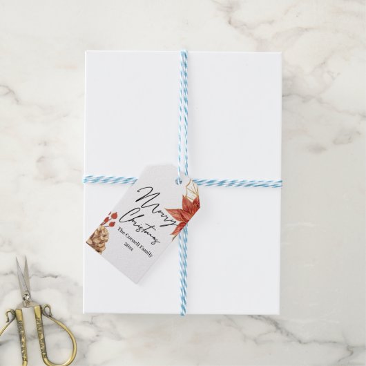 Weihnachts-Blume Geschenkanhänger (Mit Garn)