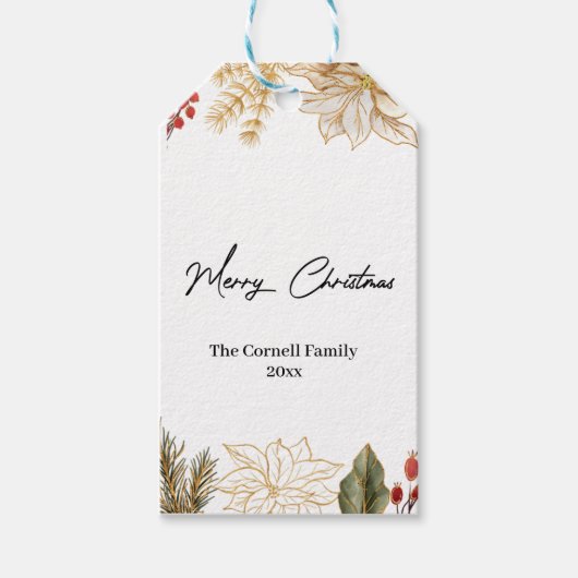 Weihnachts-Blume Geschenkanhänger (Vorderseite)