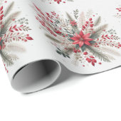 Weihnachts-Blume Geschenkpapier (Rolleneckpunkt)