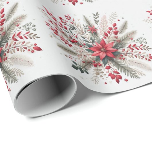 Weihnachts-Blume Geschenkpapier (Rolleneckpunkt)
