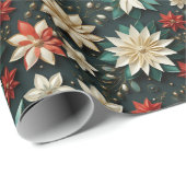 Weihnachts-Blume Geschenkpapier (Rolleneckpunkt)