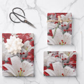 Weihnachts-Blume Geschenkpapier Set