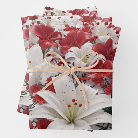 Weihnachts-Blume Geschenkpapier Set