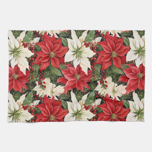 Weihnachts-Blume Geschirrtuch (Horizontal)