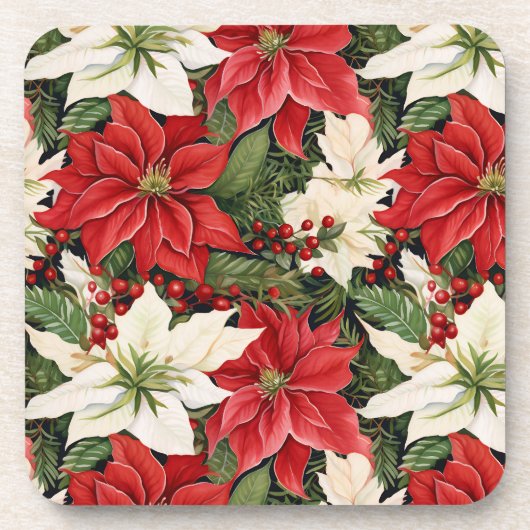 Weihnachts-Blume Getränkeuntersetzer (Vorderseite)