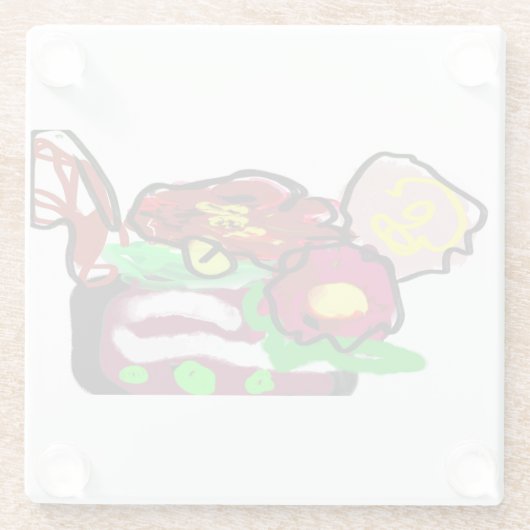 Weihnachts-Blume Glasuntersetzer (Rückseite)