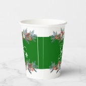 Weihnachts-Blume-Grenze - Let it snow typografie 2 Pappbecher (Rechts)