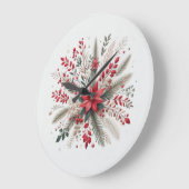 Weihnachts-Blume Große Wanduhr (Winkel)