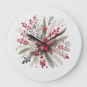 Weihnachts-Blume Große Wanduhr (Vorderseite)