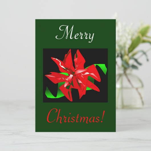 Weihnachts-Blume I Einladung (Stehend Vorderseite)