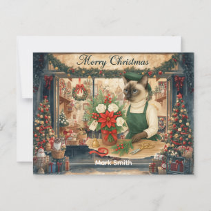 Weihnachts-Blume im Floristenladen Postkarte