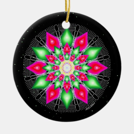 Weihnachts-Blume Keramik Ornament (Vorne)