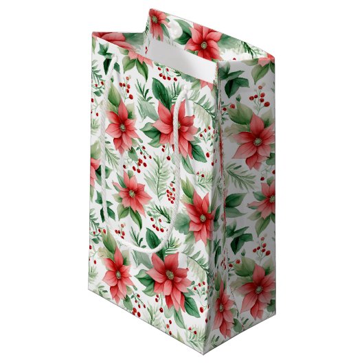 Weihnachts-Blume Kleine Geschenktüte (Vorderseite Schrägansicht)