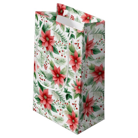 Weihnachts-Blume Kleine Geschenktüte (Rückseite Schrägansicht)