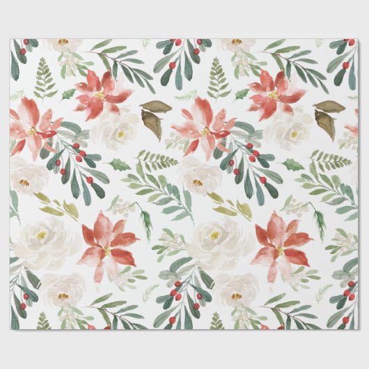 Weihnachts-Blume-Muster Geschenkpapier (Flach)