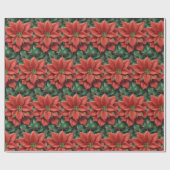 Weihnachts-Blume Poinsettia Design Geschenkpapier (Flach)