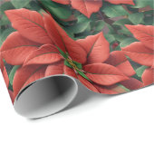 Weihnachts-Blume Poinsettia Design Geschenkpapier (Rolleneckpunkt)