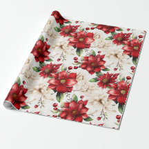 Weihnachts-Blume Poinsettia Rotes Grünes Muster