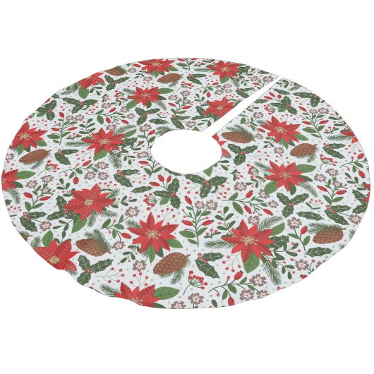 Weihnachts-Blume Polyester Weihnachtsbaumdecke (Schrägansicht)