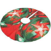 Weihnachts-Blume Polyester Weihnachtsbaumdecke (Schrägansicht)