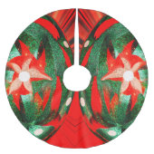 Weihnachts-Blume Polyester Weihnachtsbaumdecke (Vorderseite)