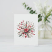 Weihnachts-Blume Postkarte (Stehend Vorderseite)
